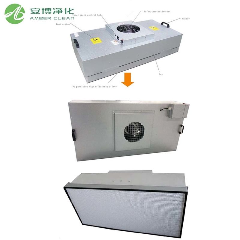 Unidad de filtro de ventilador HEPA 2X4 de acero inoxidable 304 de alta eficiencia