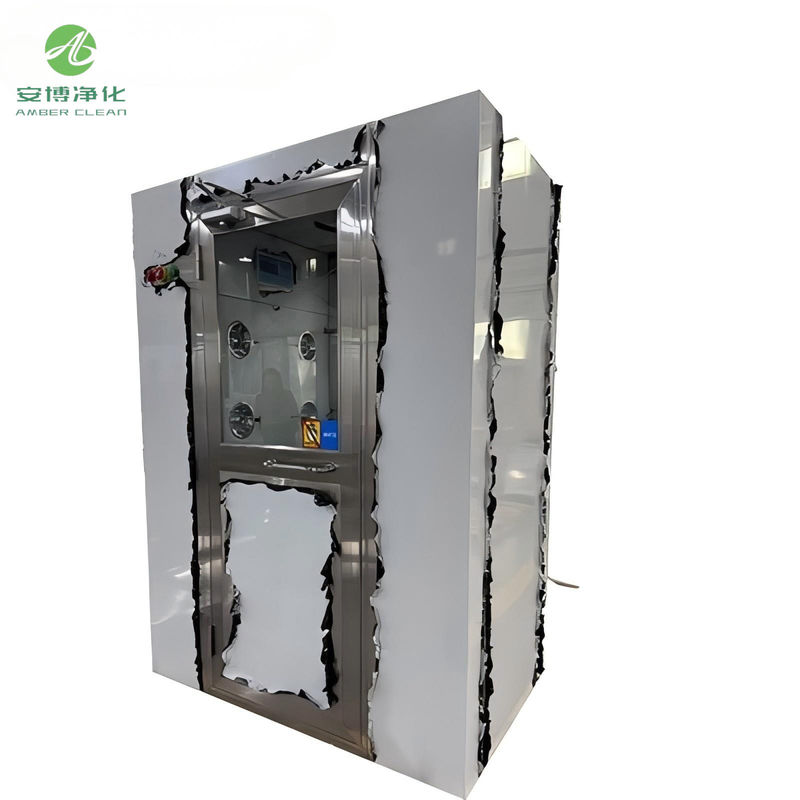 AMBER Stainless Steel Person Air Shower G4 And H13 Dual Filtration Systems